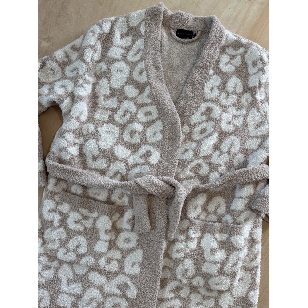 The Styled Collection Leopard Feather Yarn Cardigan Robe Cozy Luxe Boho S/M Soft